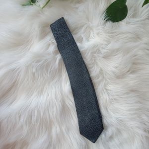 Vintage Dark Blue & White Spotted Skinny Neck Tie